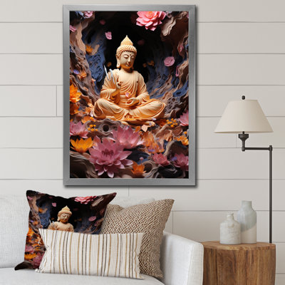 Reproduction d'art sur toile, bouddhisme, lotus
