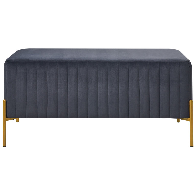 Benzant Velvet Upholstered Bench, Black