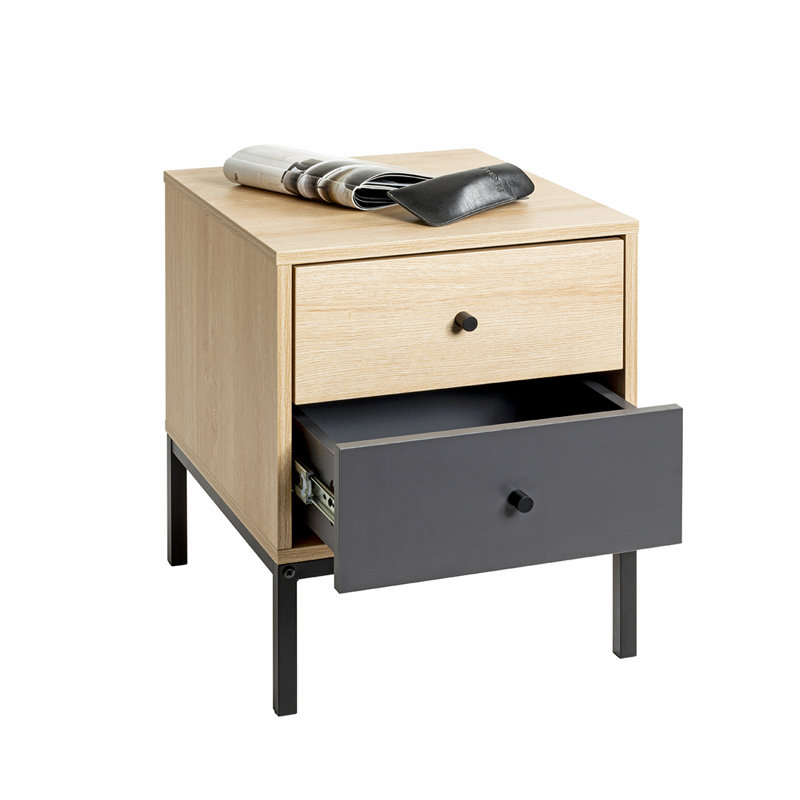 40cm W Metal Bedside Table