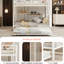 Lit superposé double avec lit gigogne, structure carrée en fer tubulaire, haute stabilité, pour la maison, dortoir, 137 cm x 190 cm, blanc