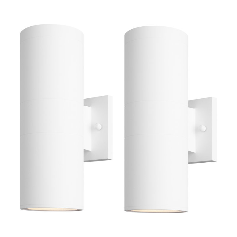 Lanterne murale d'extérieur à 2 ampoules Raley, Blanc mat, H 11,97 po x l 4,52 po x P 7,17 po