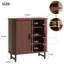 Armoire de rangement pour chaussures avec portes coulissantes cannelées lisses-1422878580
