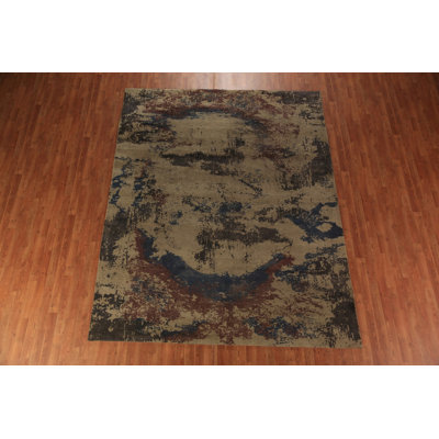 Handmande Wool Abstract Indian Area Rug