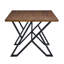 Table de salle à manger d'intérieur avec pieds en métal, noyer