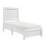Mobilier de chambre à coucher en bois blanc avec lit simple à panneau simple 1pc, lit dans une boîte
