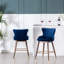 Ensemble de 2 tabourets à oreilles à hauteur de comptoir rembourrés en tissu Leland, style Mid-Century avec confort et style-782075276