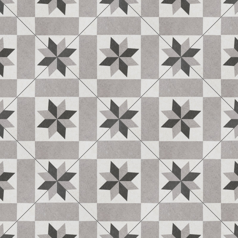 Carreau de mur et plancher en porcelaine à motif rétro 10 "x 10"