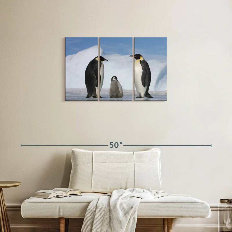 Famille de pingouins Brampt, H 20 po x l 33 po
