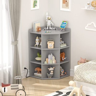 Bibliothèque en bois avec 9 cubes Cubby