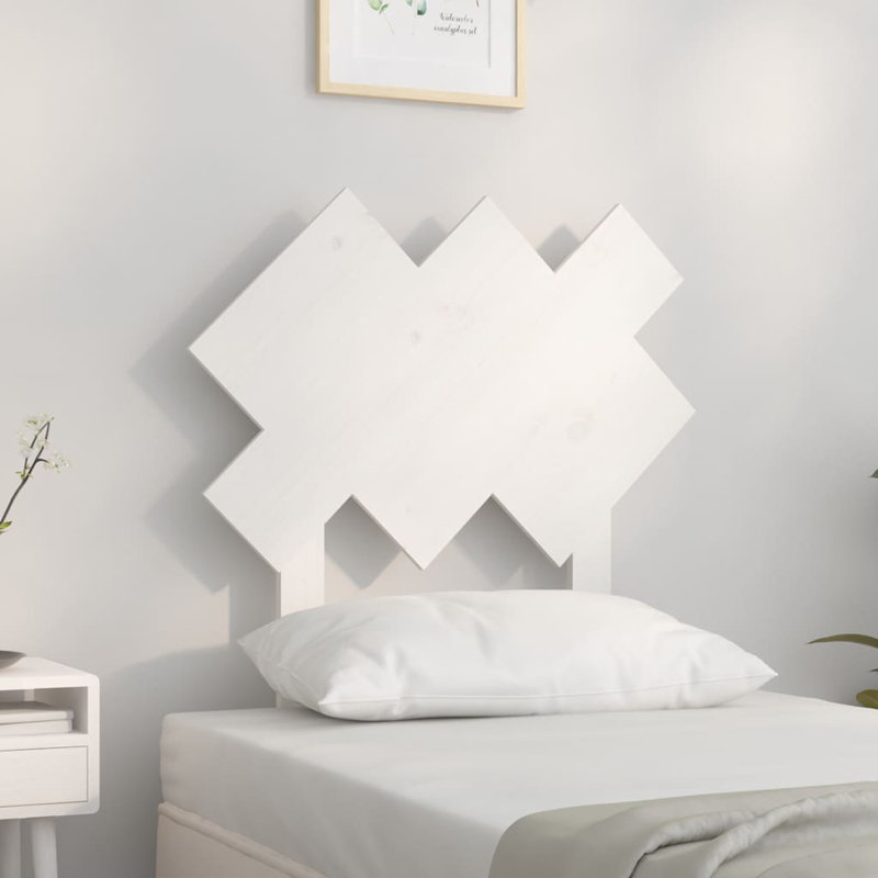 Leangelo Solid Wood Headboard, 72.5 x 81 cm, White