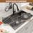 Casainc 33" L x 22" W Drop-in Stainless Steel Kitchen Sink with Faucet Included