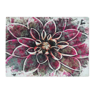 Tempered Glass Dahlia Flower Chopping Board