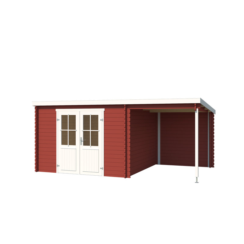 Lasita Tampa 10 x 10 Ft. Summerhouse With An Undercover Canopy (28mm), TAMPA SWEDISH RED
