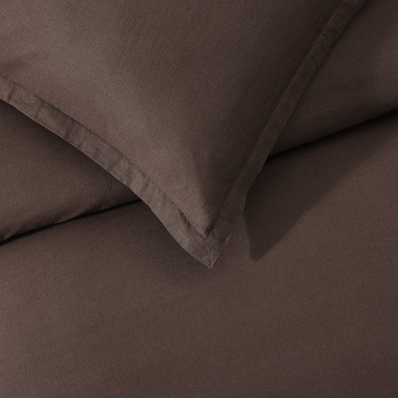 Standard Cotton-European Linen Duvet Cover Set, Moon, Queen Duvet Cover + 2 Standard Shams