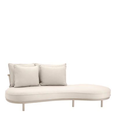 Laguno 86.61'' Wide Curved Aluminum Patio Sofa with Cushions
