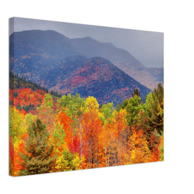 Reproduction d'automne, montagnes Adirondack, art mural paysage d'automne, affiche sur toile forêt Adirondack