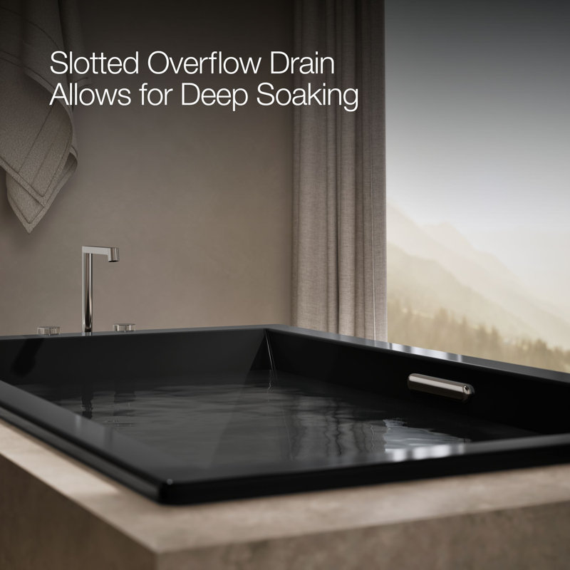 Underscore® 72" x 42" Soaking Bathtub, Black