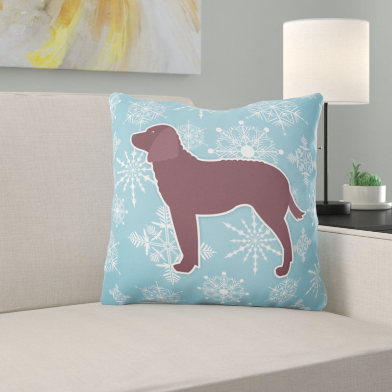 Coussin intérieur/extérieur en flocons d’hiver, H 18 po x l 18 po x P 3 po