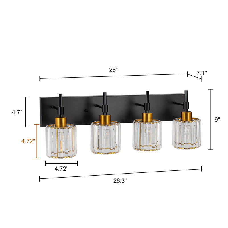 Éclairage pour meuble-lavabo à intensité variable Taevion, 4 lumières