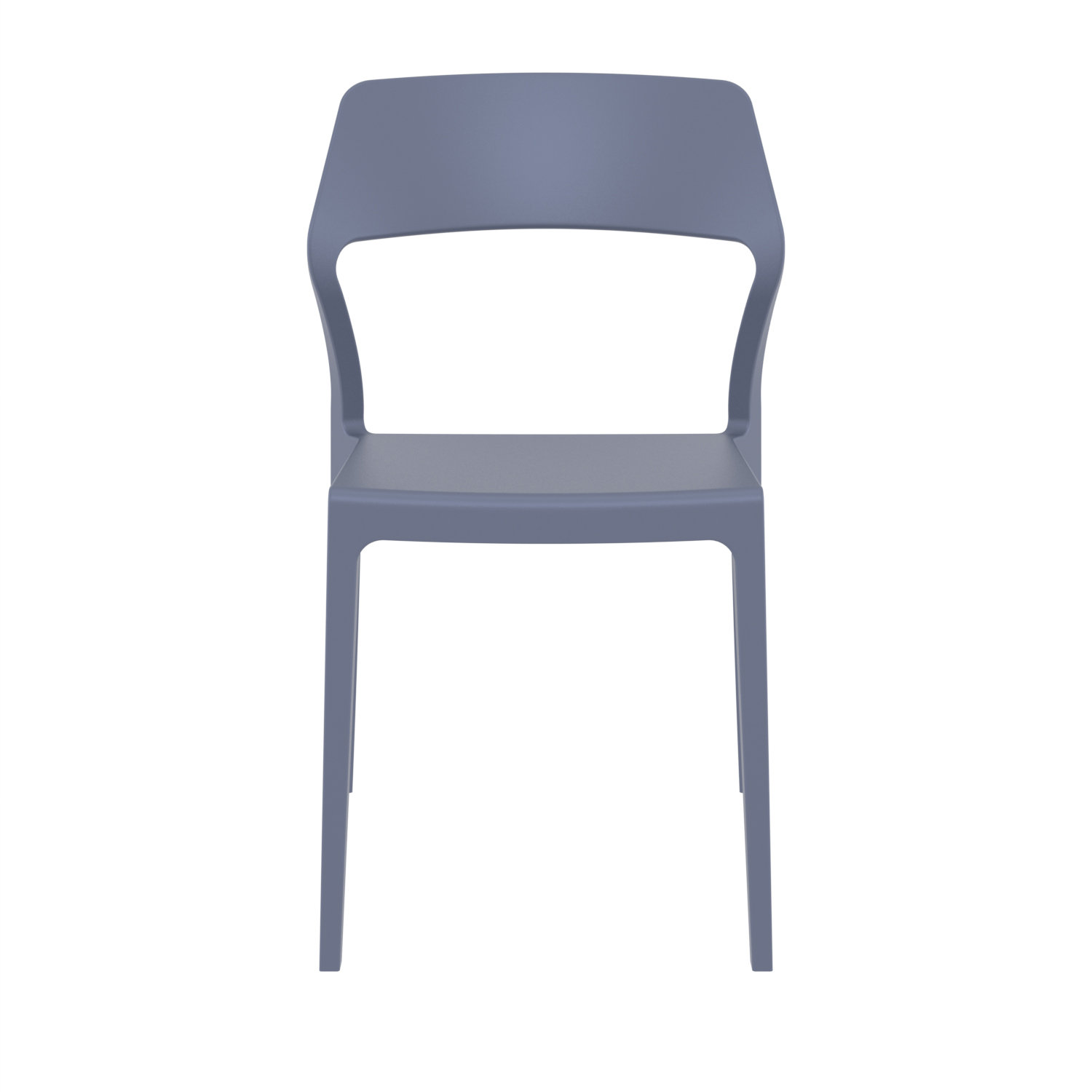 Farrah Stacking Patio Dining Side Chair, Dark Gray