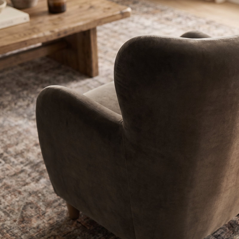 Fauteuil d'appoint rembourré Reshami, Brun