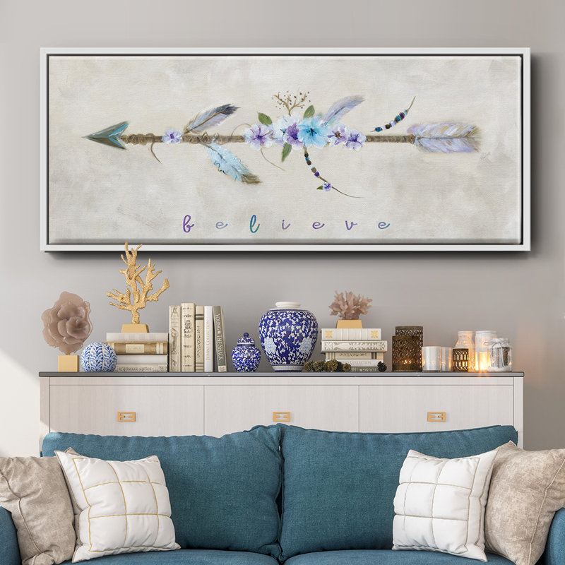 Boho Arrow I - toile encadrée, H 20 po x l 50 po