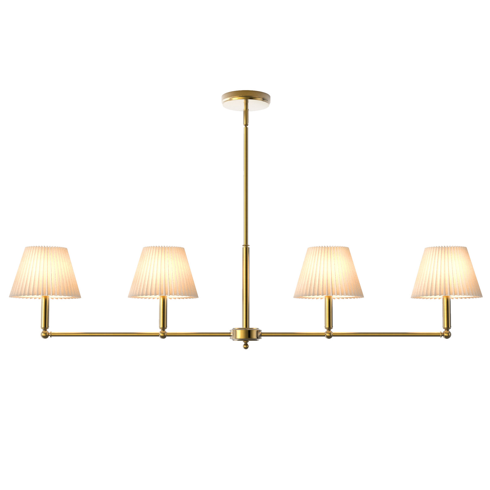 Costa 4-light Linear Chandelier, Brushed Brass