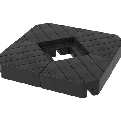 Patio Umbrella Stand Weights, 132Lb Water Or 176Lb Sand, Black, For 8 - 10' Cantilever Umbrellas, Outdoor, Faux Wood Look Base Weight , Water/176Lb 8'-10'