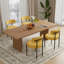 Dining Chairs Modern Teddy Fabric Upholstered Chairs with Curved Backrest and Black Metal Legs-712499587-710607603