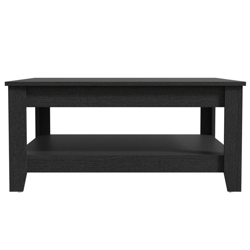 Table basse avec rangement Weddel Basilico, Chêne noir