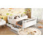 Lit plateforme double en bois pleine grandeur, lit double en bois à profil bas avec rails-1381802384-1381802399
