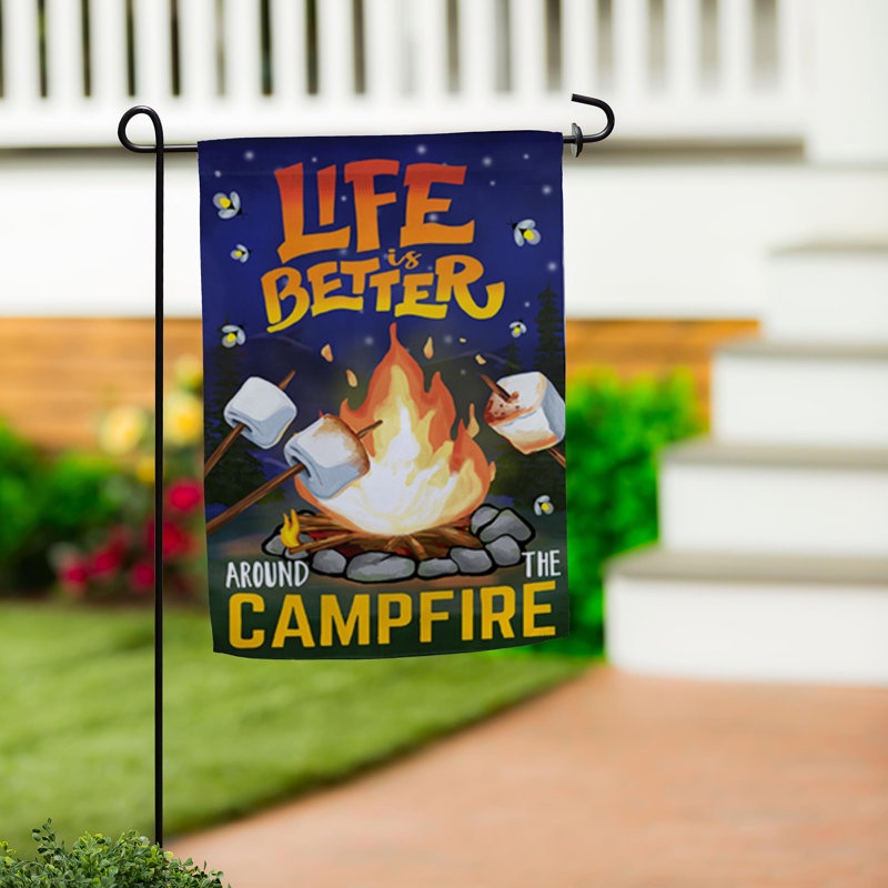 Summer Campfire Suede Garden Flag
