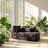 Nirvana 78.5" W x 39.2" D x 29" H 2-Piece Convertible Corduroy Semi-Circular Sofa Bed