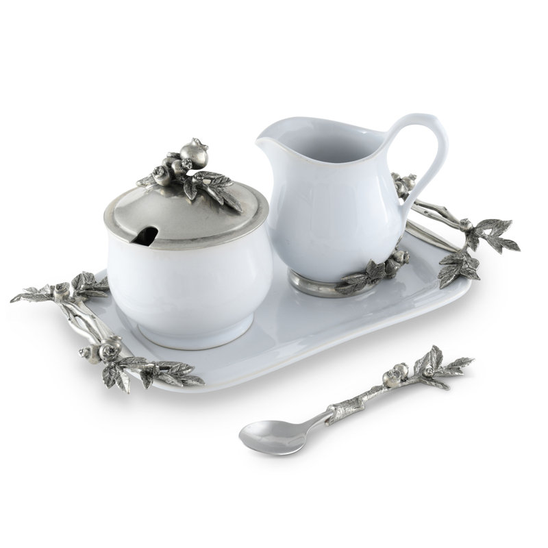 Farmer's Market Stoneware Sugar And Creamer Set