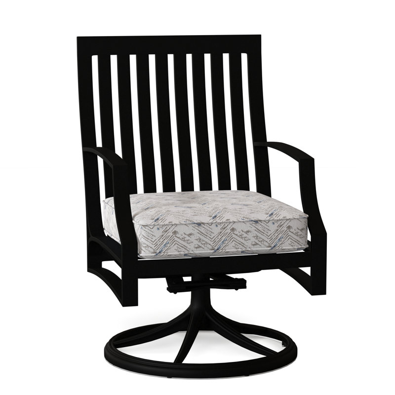 Seal Cove Outdoor Dining Armchair, Poet Birch Sunbrella®, Textured Black