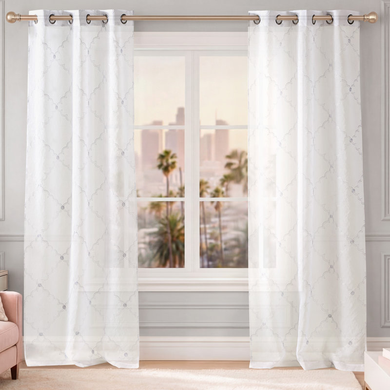 Juicy Couture Scallop Diamond Sheer Window Curtains