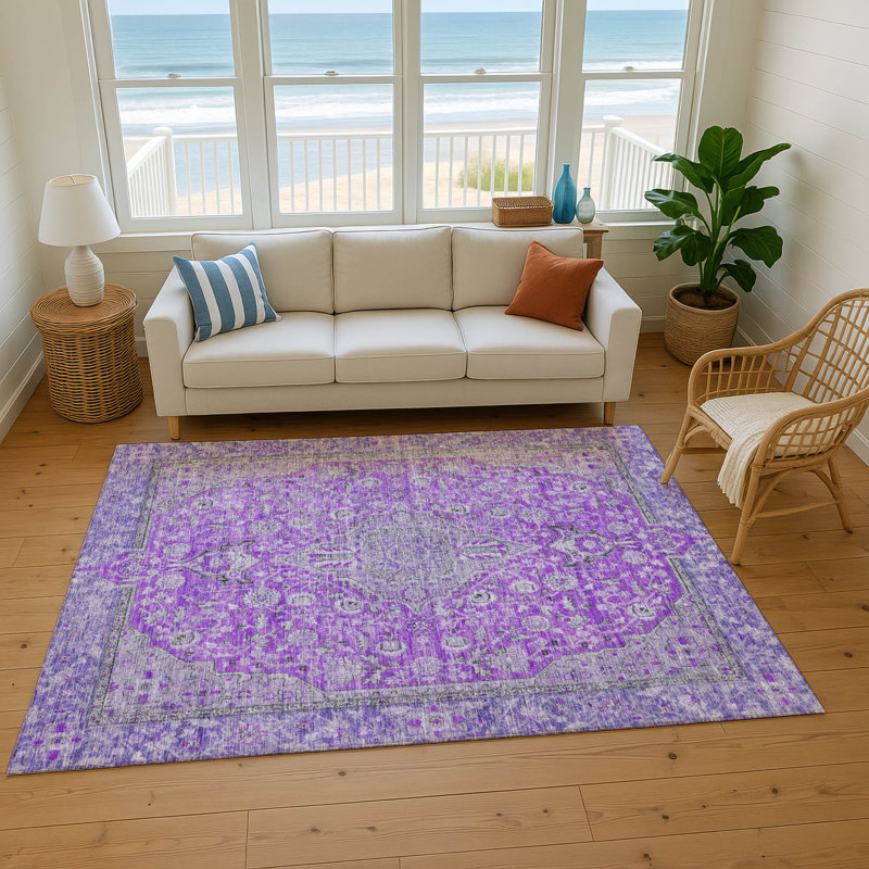 Premium Machine Washable Baford AMF1651 Global Rug, Rectangle 9' x 12'