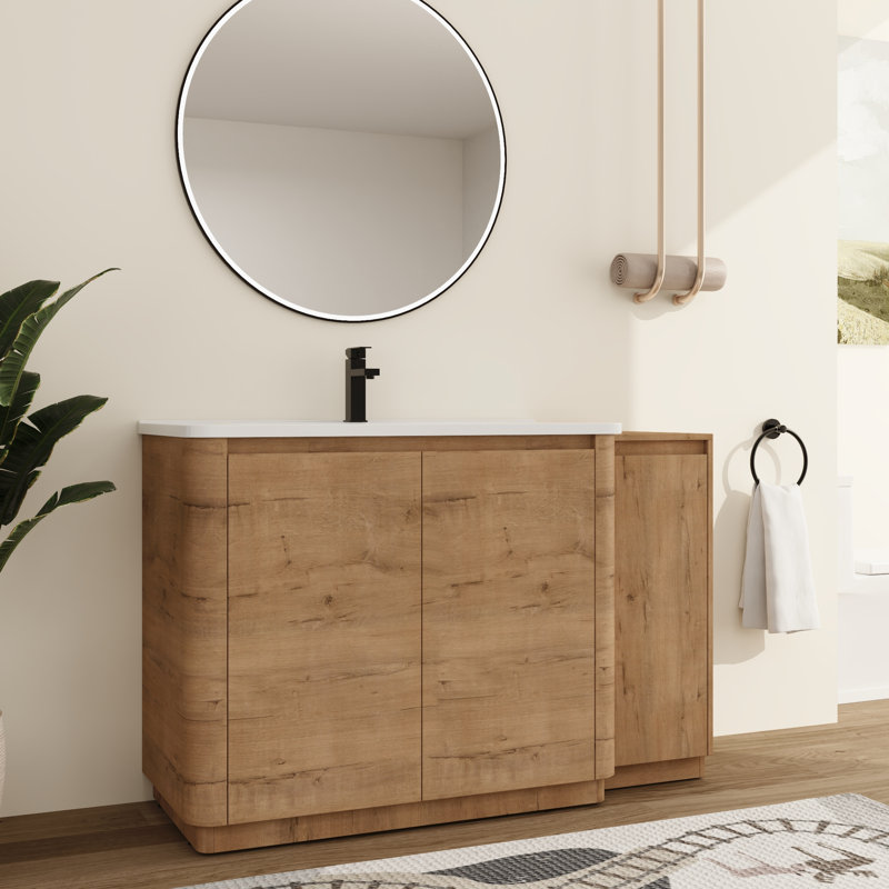 Ornar 52'' Single Bathroom Vanity Set With Ceramic Vanity Top, Freestanding Single Bathroom Vanity With Ceramic Sink, 52''