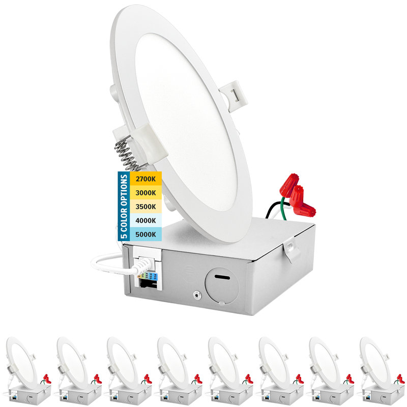 Selectable Color Temperature Dimmable Air-Tight IC Rated LED Canless Recessed Lighting Kit