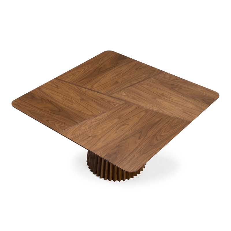 Platte - Table de salle à manger carrée moderne en noyer de style Mid-Century