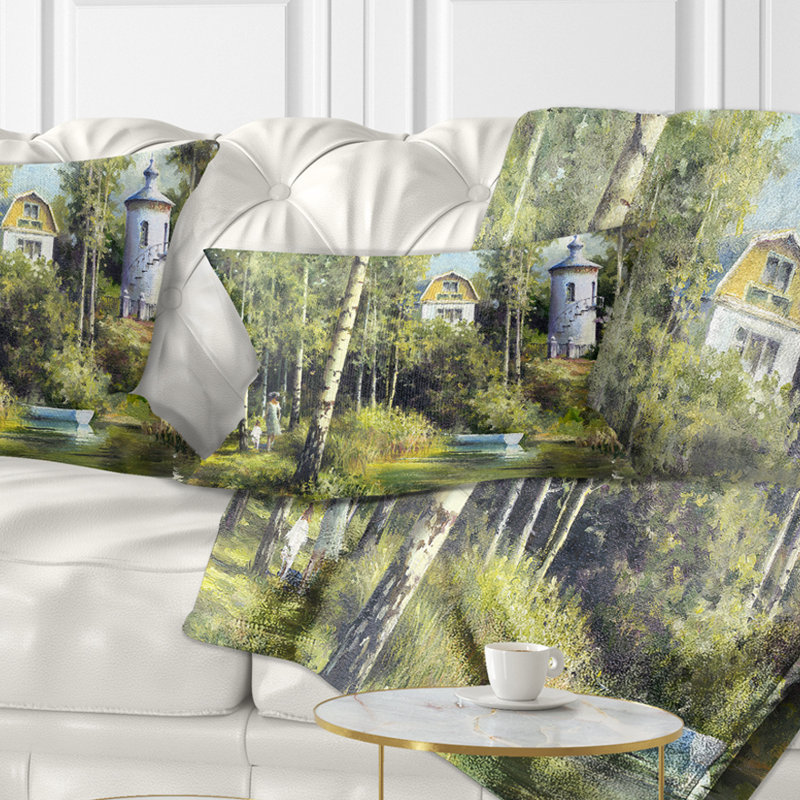 Paysage, oreiller River, Rectangulaire, 12 po x 20 po