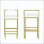 Tabouret de bar en velours - Structure dorée avec siège blanc crème