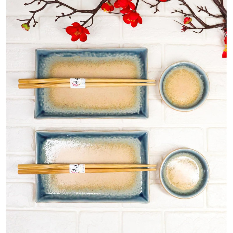 Service de vaisselle pour 2 assiettes à vaisselle Ao Nagashi, Brun