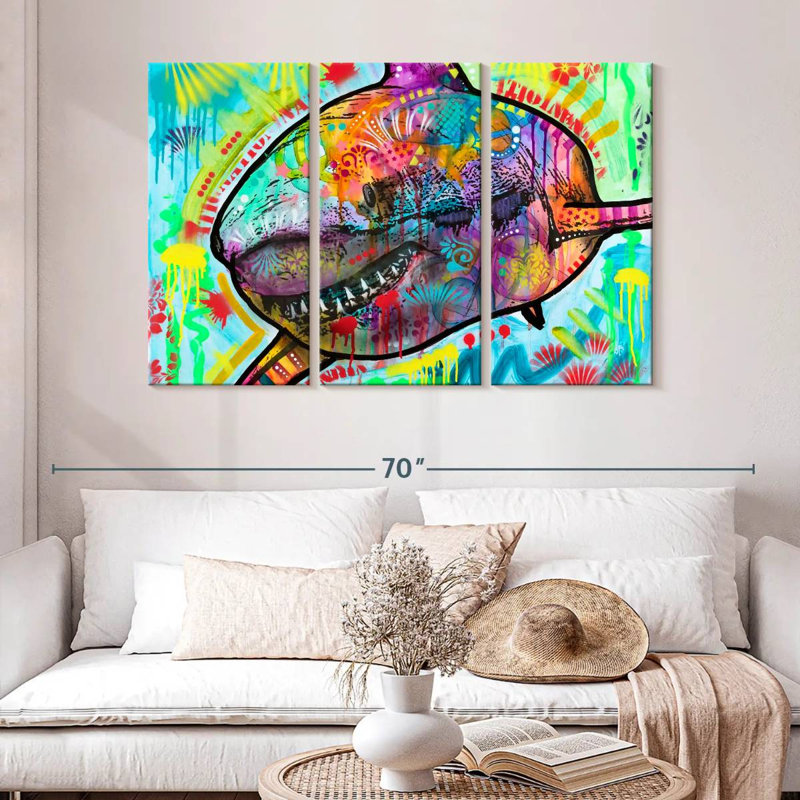 Colorful Shark, 32" H x 50" W