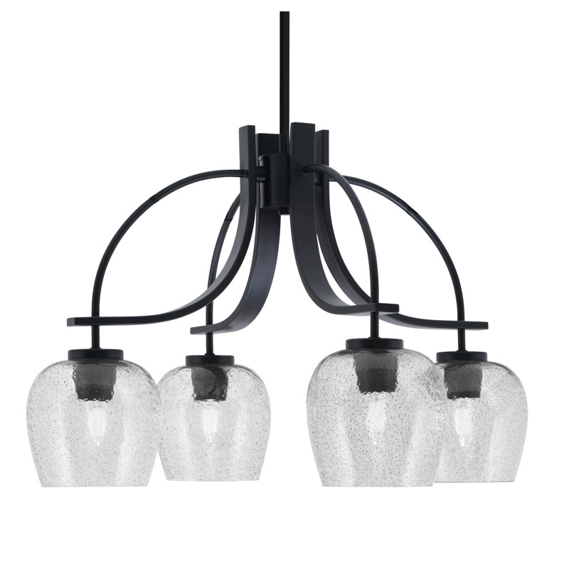 Lustre Cavella Light, H 15,5 po x l 25,25 po x P 25,25 po, Noir mat, 4