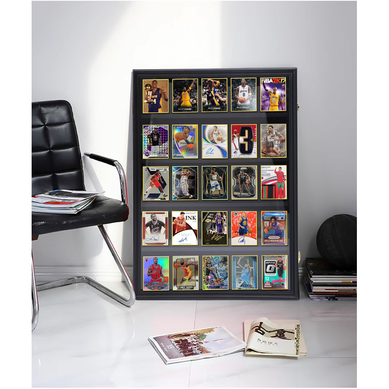 Vertical 35-Card Baseball & Trading Card Display Case, UV Protection, Lockable Acrylic (1-Pack)