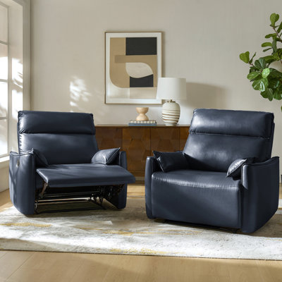 Alanson Faux Leather Oversized Manual Recliner