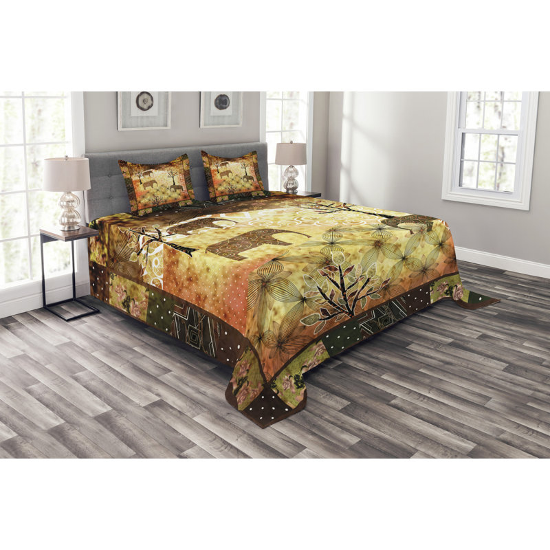 Pontmain No Pattern Bedspread with Pillow Shams Included, 220 x 264 cm