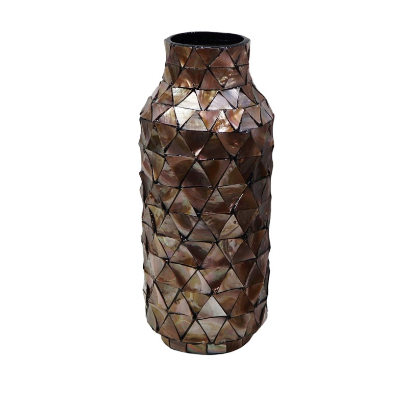 Vase coquille d'artisanat, H 16,93 po x l 6,69 po x P 6,69 po