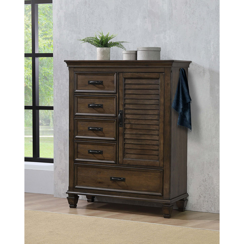 Commode 5 tiroirs Ranbir, Brun